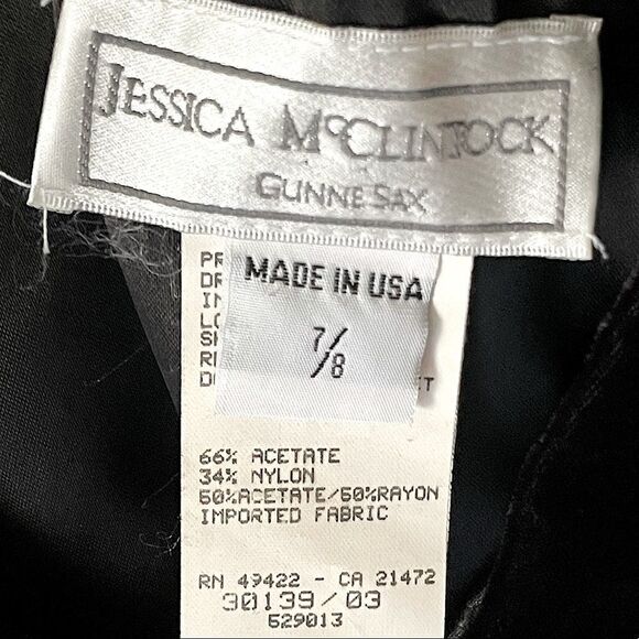 Vintage (1993) Jessica McClintock Black Sleeveless Dress. Size 7/8. - Picture 8 of 8